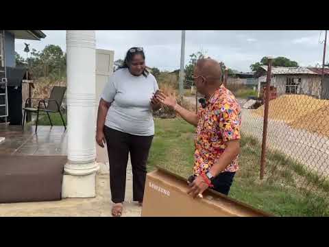 Ian wishes Salima Juman a Happy Birthday and gifts her a 50" television as promised !!