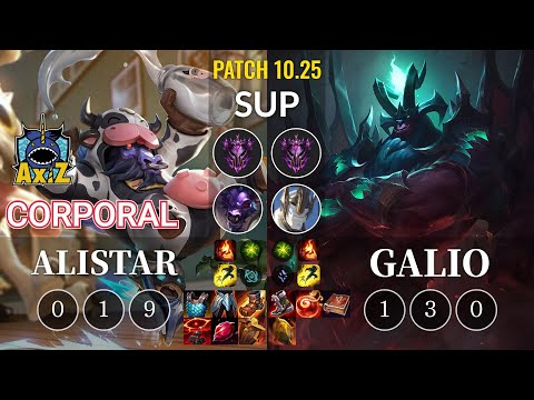 AXIZ Corporal Alistar vs Galio Sup - KR Patch 10.25
