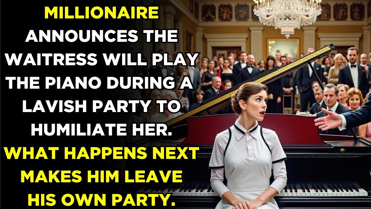 Millionaire announces the Waitress will play the piano during Party to Humiliate Her What Happens