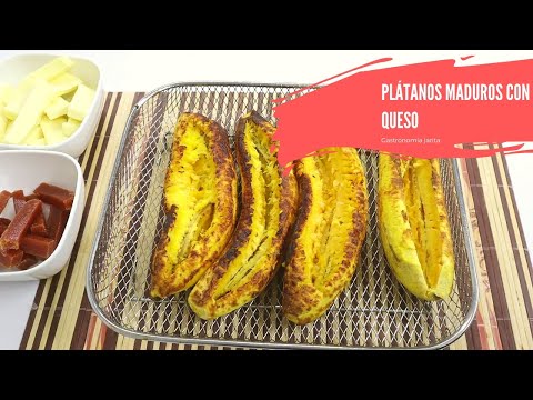 Plátanos maduros con queso y bocadillo (horno airfryer)
