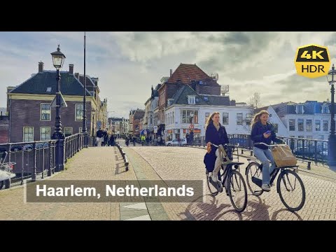 1 Hour Spring Walking in Haarlem, Netherlands [4K HDR 60fps]