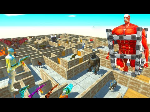 FPS AVATAR ESCAPE FROM DEADLY MAZE VS COLOSSAL TITAN PARKOUR - ARBS