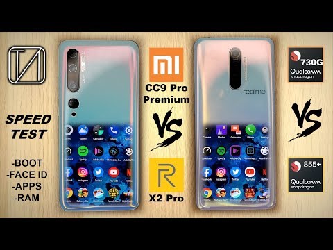 Xiaomi Mi CC9 Pro Premium (Note 10 Pro) vs Realme X2 Pro Speed Test