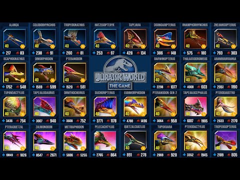 ALL SUPERSAURUS PTEROSAURS MAX LEVEL TOURNAMENT (JURASSIC WORLD).