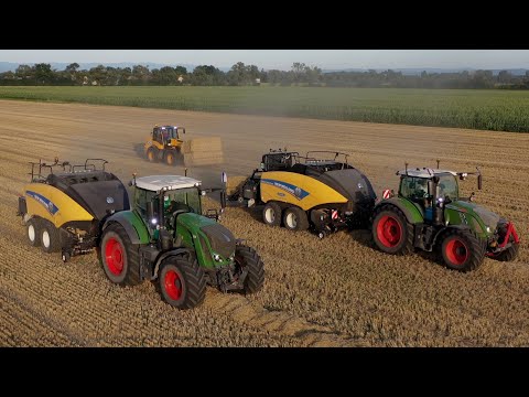 🇫🇷🌾 Paille 2022 dans le Puy de Dôme avec une team Fendt & New Holland big baller | 2 X JCB
