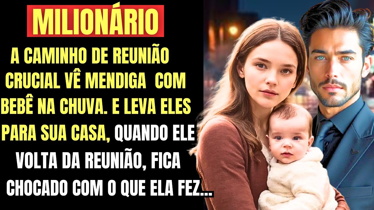 MILIONÁRIO A CAMINHO DE REUNIÃO CRUCIAL VÊ MENDIGA COM BEBÊ NA CHUVA, E O QUE ELE FAZ ESCANDALIZA...