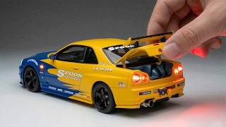Unboxing Nissan Skyline R34 GT-R (Spoon Sports) 1:24 Diecast Model Car🔥