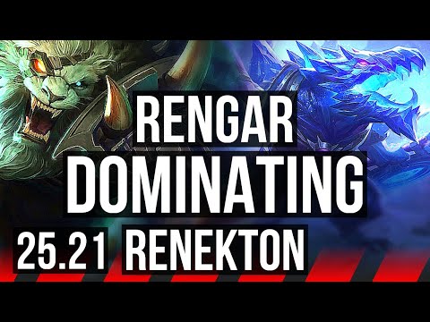 RENGAR vs RENEKTON (TOP) | 6 solo kills, Dominating | KR Master | 25.21