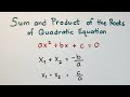 Sum And Product Of The Roots Of Quadratic Equation Finding The Quadratic Equation