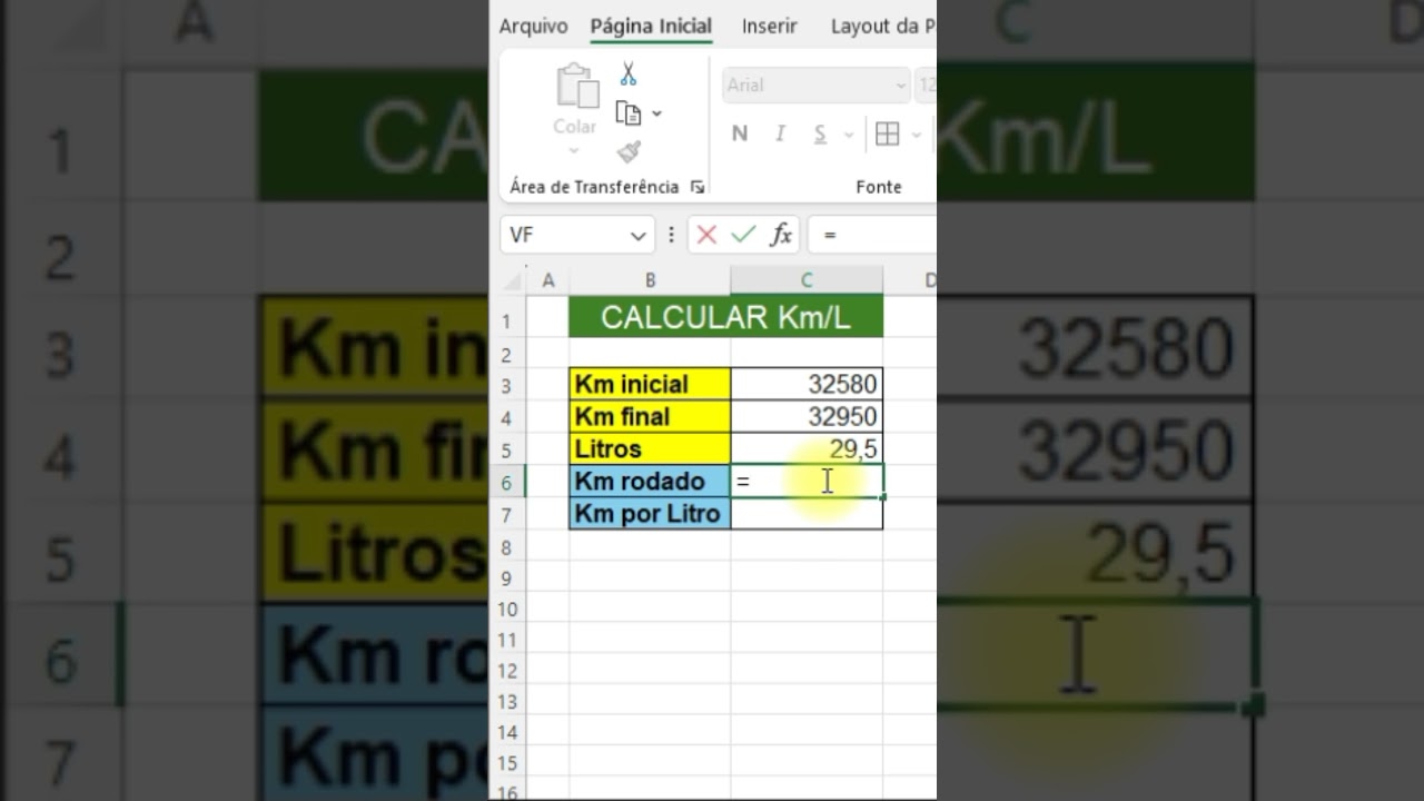 How to Calculate Car Fuel Consumption in KM/L Using Excel