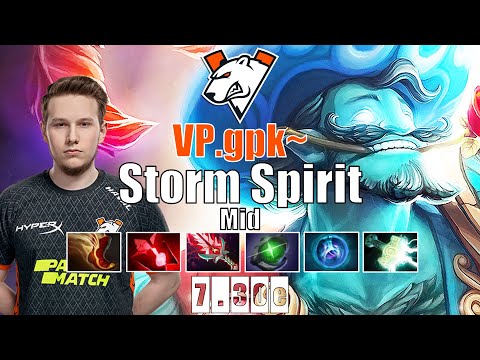 Storm Spirit Mid | VP.gpk~ | CRAZY GPK 14 KILLS NO MERCY | 7.30e Gameplay Highlights