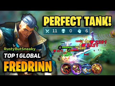 FREDRINN NEW KING! Full Tank Build [ Top 1 Global Fredrinn Best Build ] By RustyButSneaky - MLBB