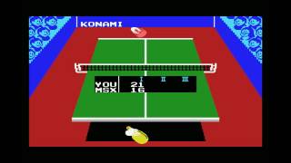 Konami's Ping Pong MSX Gameplay - Split-Screen Table Tennis