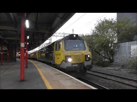 Freightliner 70008 with six Loco Convoy At Stockport Working 0H07 Guide Bridge To Crewe Basford Hall
