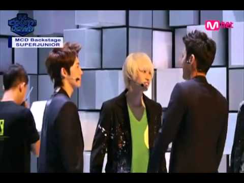 110811 Super Junio at M Countdown - Back Stage and rehearse