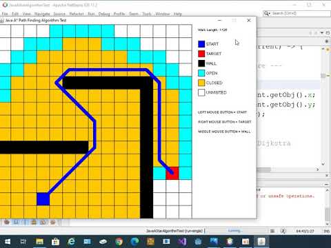 [Java 2D / AI] from scratch - A* (A Star) Path Finding Algorithm Test