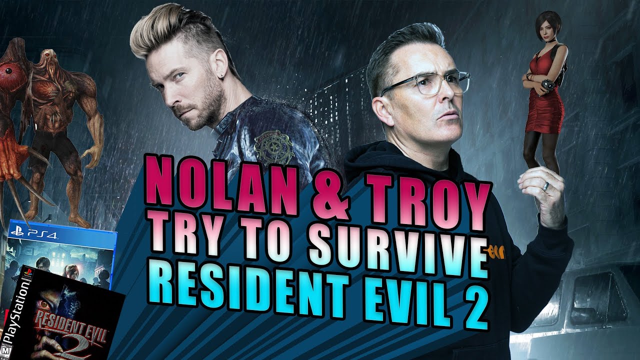 Nolan North and Troy Baker try to Survive Resident Evil 2 - YouTube