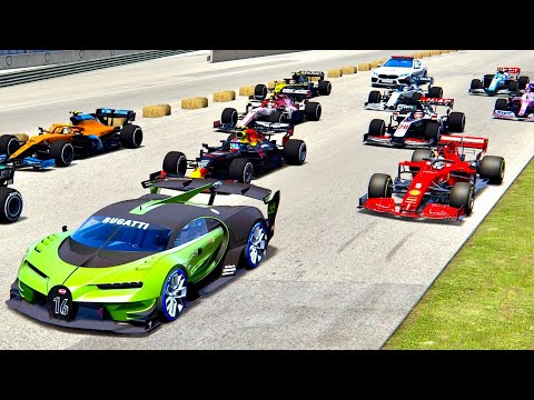 Bugatti Vision GT with NOS vs F1 2020 Cars - Old Monza