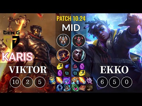 GEN Karis Viktor vs Ekko Mid - KR Patch 10.24