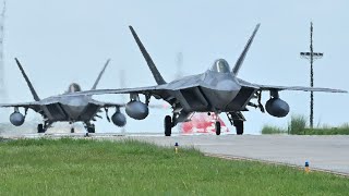 U.S. Air Force F-22 Raptors, assigned to Hickam Air Force Base, Hawaii, during exercise Cope Thunder