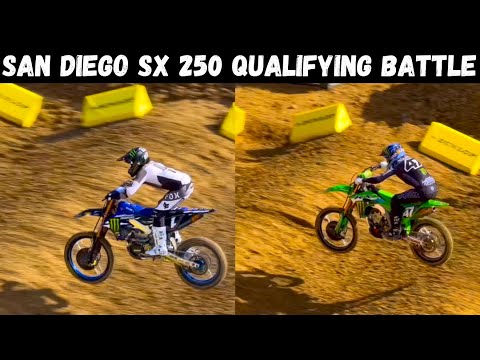 Haiden Deegan vs Levi Kitchen for FASTEST Lap at the San Diego Supercross Side