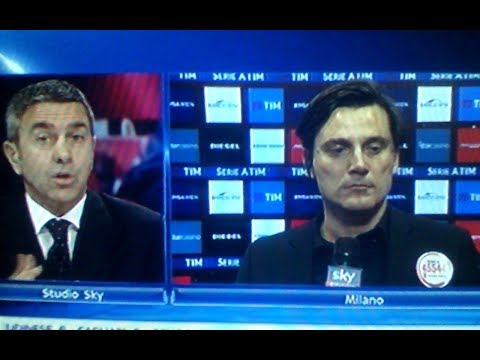 Montella vs Costacurta per l' espulsione Bonucci - Milan Genoa 0 0 - 22-10-2017
