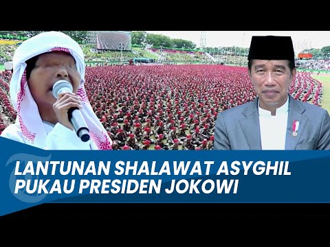 BIKIN MERINDING! 4 Penyanyi Cilik dan Ribuan Banser Lantunkan Shalawat Asyghil Pukau Jokowi