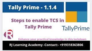 How To Enable TCS In Tally Prime | Release 1.1.4 | TCS Entry In Tally Prime | Tally Online Class