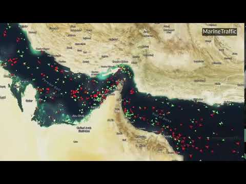 Vessel tracker showing Strait of Hormuz