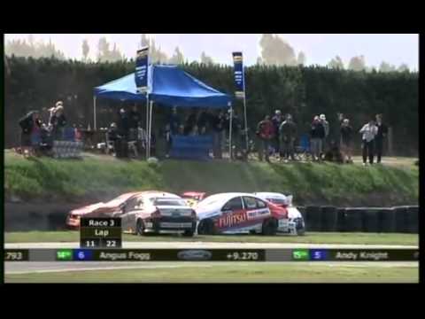 NZV8 Timaru 2011 Oil Chaos Pile Up