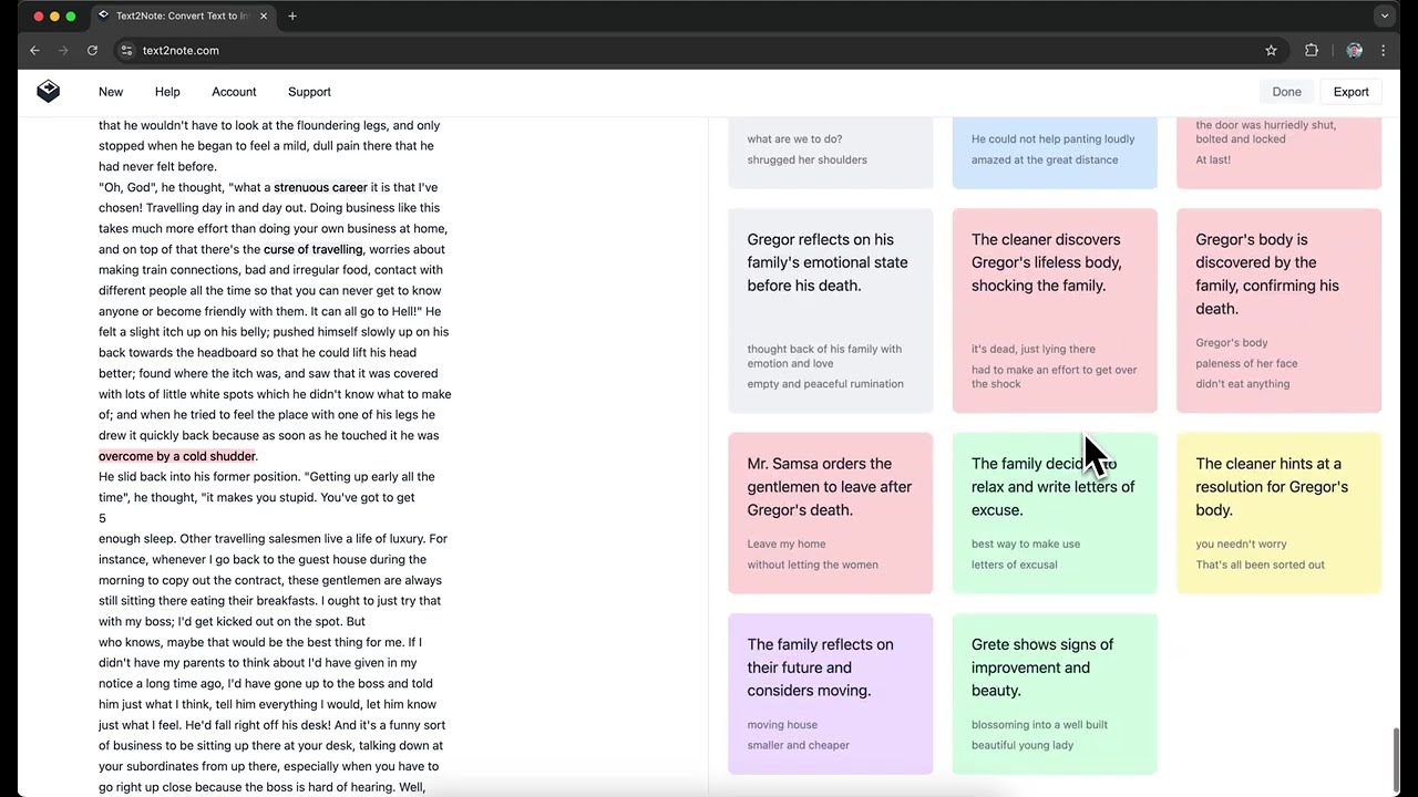 Text2Note video preview