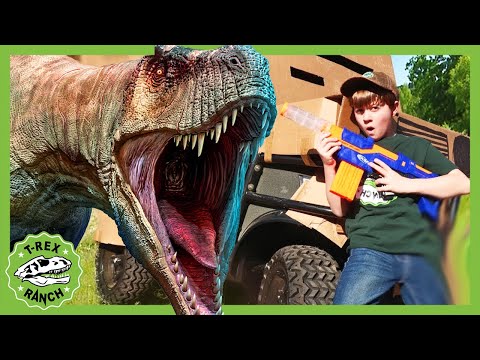 Dinosaur Box Fort Escape! Dinosaur Adventures with T-Rex Ranch