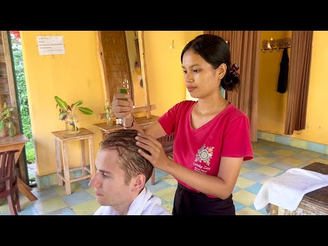 $12 HAIR TREATMENT using FRESH ALOE VERA in the Balinese Jungle (ASMR)