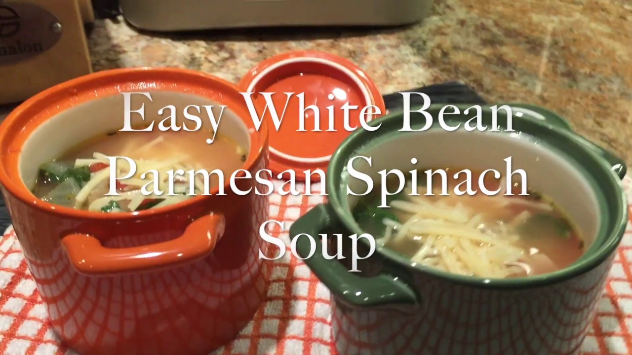 Easy White Bean Parmesan Spinach Soup