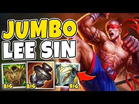 WTF?! I WAS 4X THE SIZE WITH THIS TANK LEE SIN BUILD! BECOME ZEUS HIMSELF - League of Legends