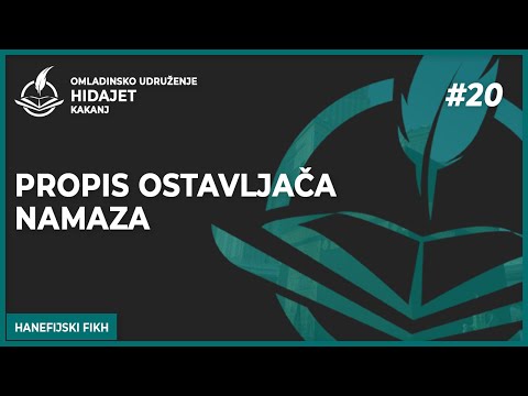 20 Propis ostavljača namaza - dr. Zijad Ljakić