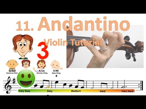 Andantino | Suzuki Violin book 1 | Notes & finger pattern tutorial on Violin | HTP TV