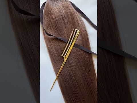 Накладний хвіст з натурального волосся, 50 см, 100 г, горіх (№08) video