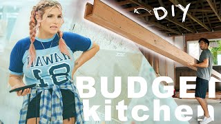 Budget Kitchen Makeover Magic: DIY Giant Faux Beams & More!