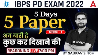 Crack IBPS PO in 2022 | IBPS PO Reasoning | Saurav Singh | Mock #1