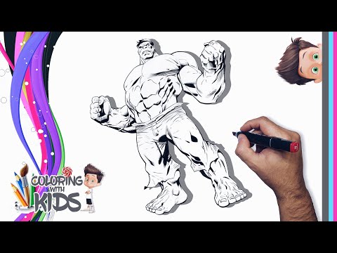 HOW TO COLOR THE MARVEL HULK - COLORING WITH KIDS