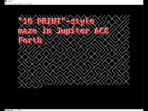 "10 PRINT"-style maze in Jupiter ACE Forth [Ep 2022.009]