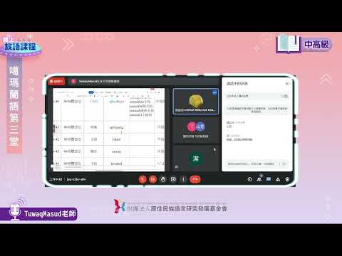 噶瑪蘭語中高級第03堂 Tuwaq Masud老師0424