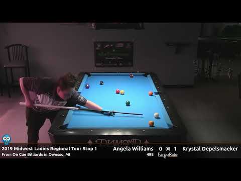 Angela Williams vs Krystal Depelsmaeker - 9 Ball - 2019 MLRT Stop #1