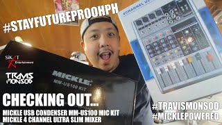 Video thumbnail for Checking out the Mickle MM-US100 USB Condenser Mic Kit and the Mickle 4 Channel Ultra-Slim Mixer... by Travis Monsod