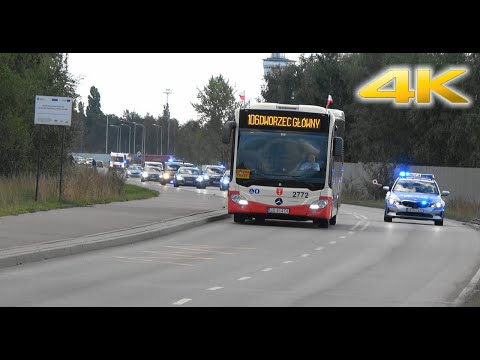 Przejazd kolumny SOP z prezydentem wracającym z uroczystości na Westerplatte.