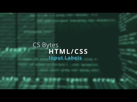 CSBytes - HTML/CSS 23 - The Label Element