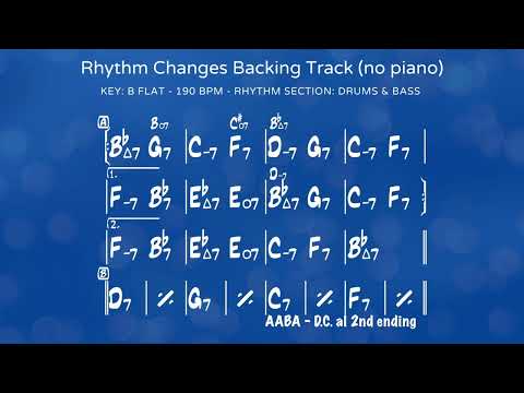 Bb Rhythm Changes Backing Track - No Piano - 190 Bpm