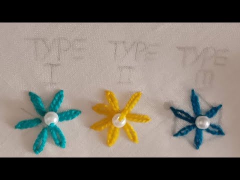 3 Different ways to make Lazy Daisy Stitch /Hand Embroidery For Beginners 