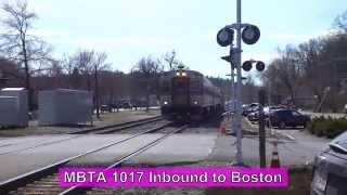 preview picture of video 'Shirley, MA: MBTA Commuter Train (1017) @ Shirley Station'